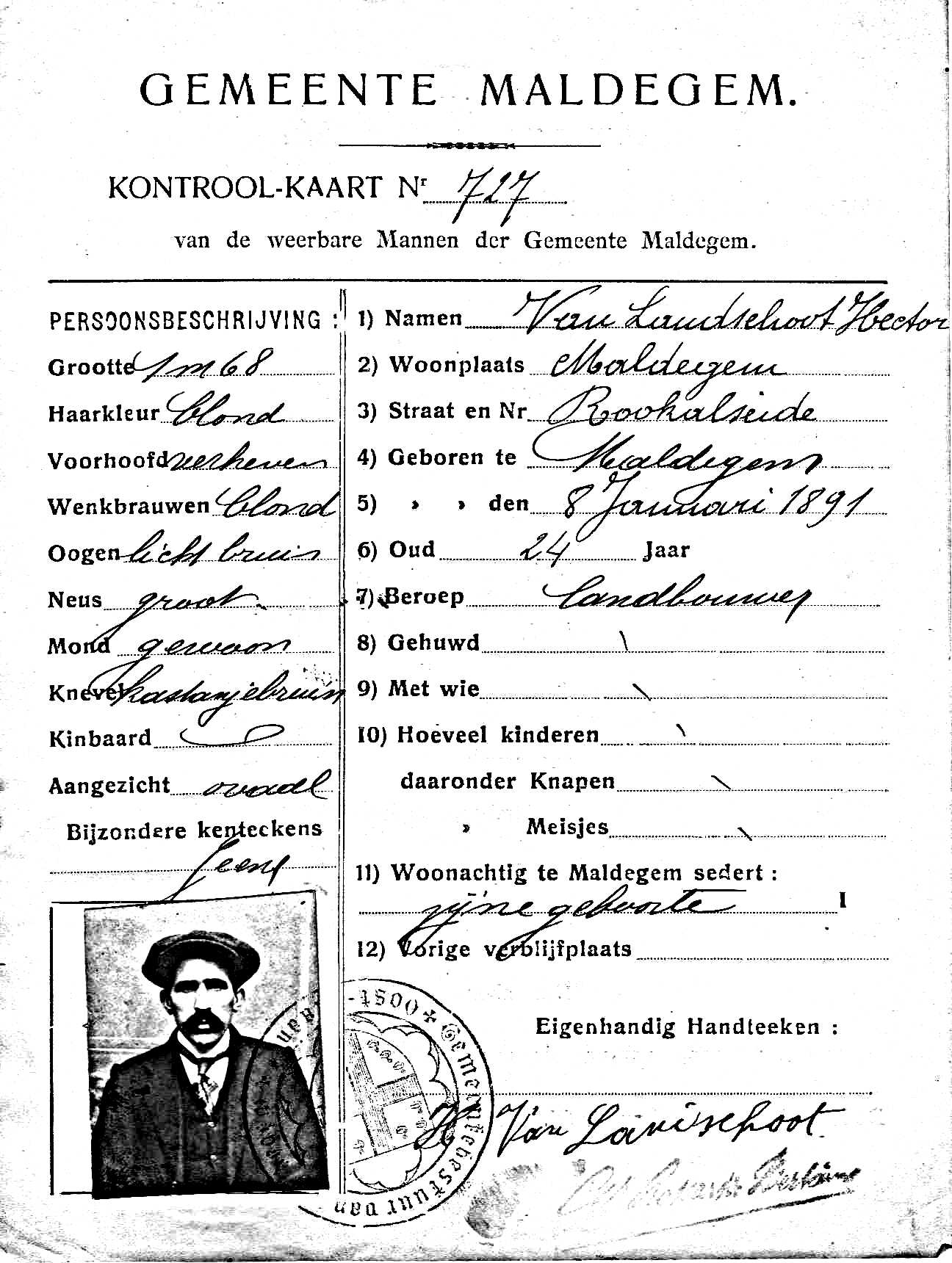 Militieregistraties Van Landschoot's Maldegem